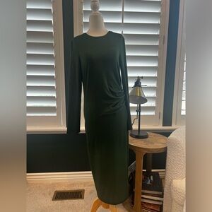 Banana Republic Dark Green Long Sleeve Dress